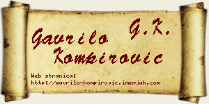 Gavrilo Kompirović vizit kartica